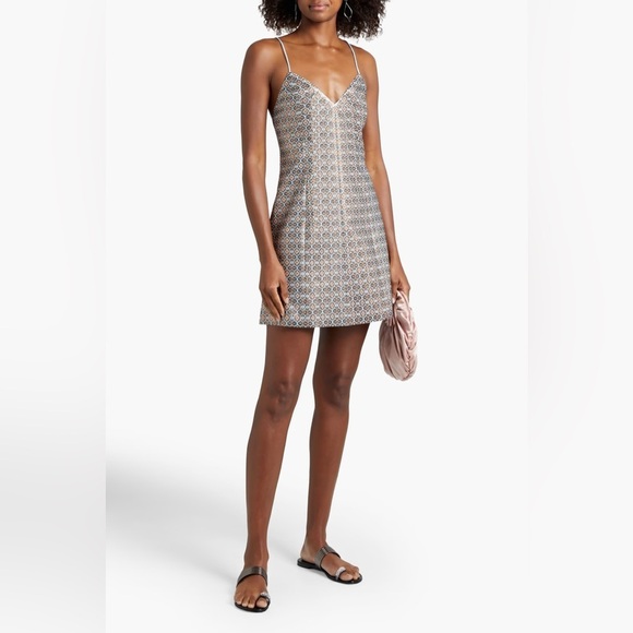 Alice And Olivia Tayla Metallic Jacquard Mini...Dress Size 10 NWT - Picture 3 of 10
